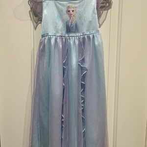Disney Elsa Shimmery Light Blue and Lavender Girls Costume Dress